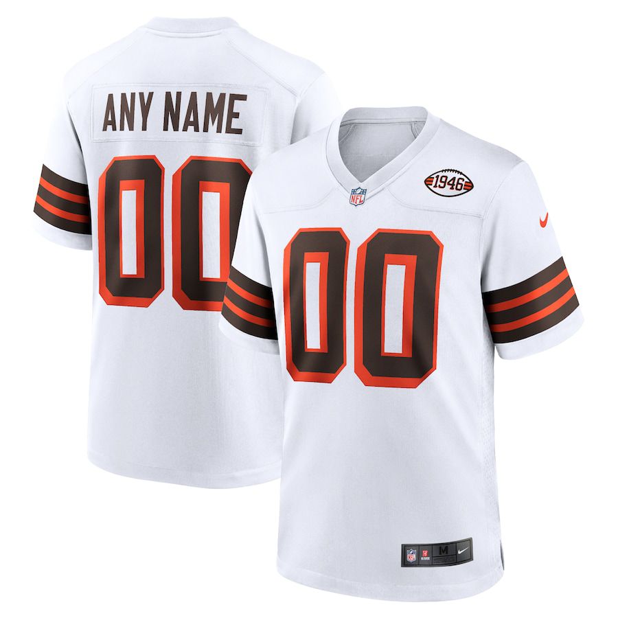 Men Cleveland Browns Nike White 1946 Collection Alternate Custom NFL Jersey->customized nfl jersey->Custom Jersey
